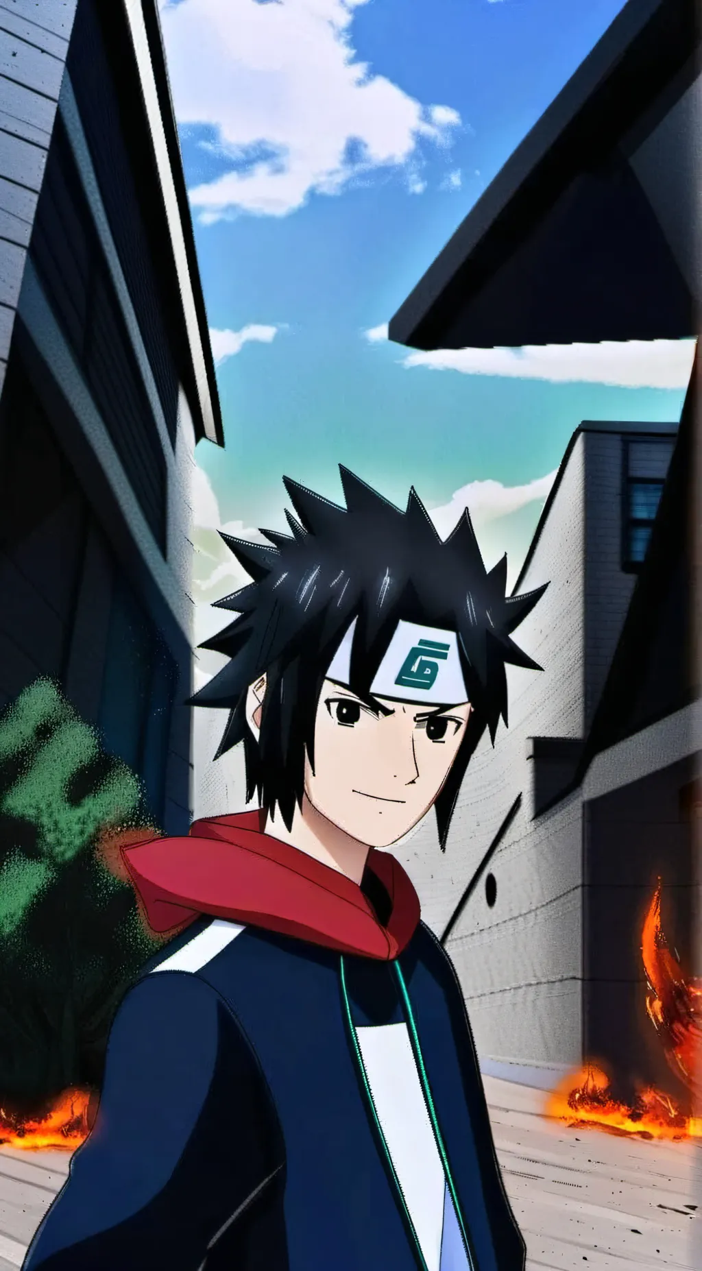 ai character: Sasuke uchiha  background