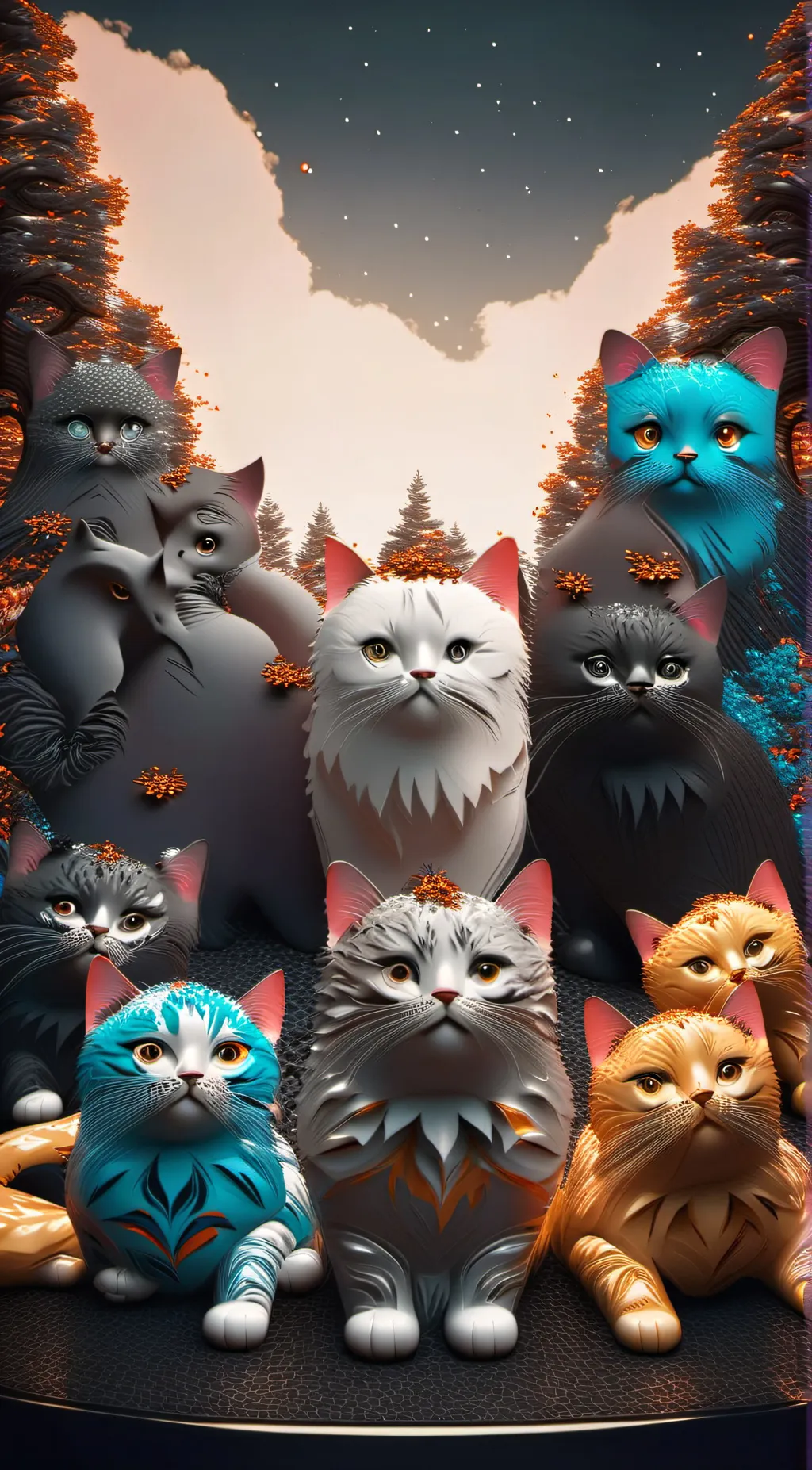 ai character: Cats background
