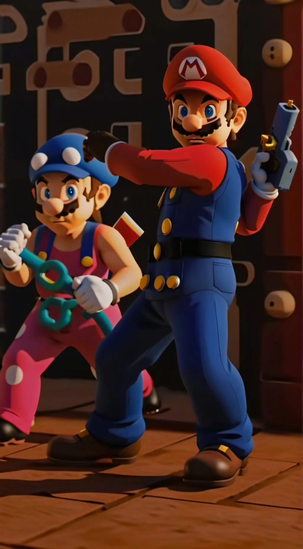 ai character: Mario and smg3 background