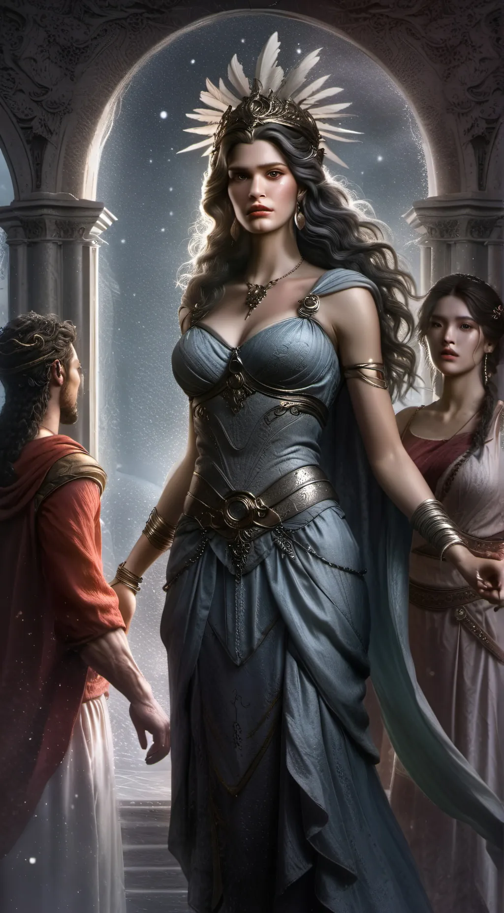 ai character: Hera and Zeus  background
