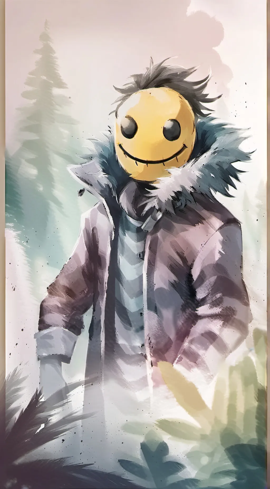 ai character: Mr. smiley  background