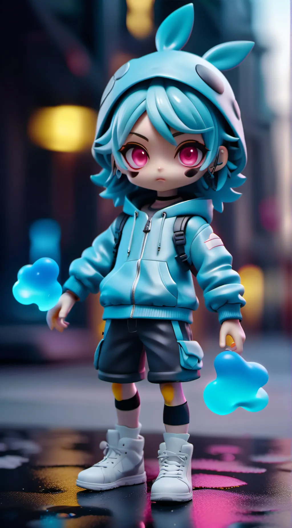 ai character: Cat / girl  background