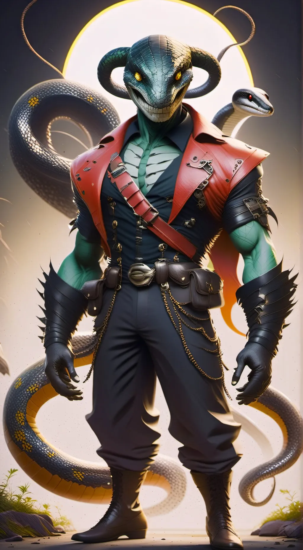 ai character: Snakey  background