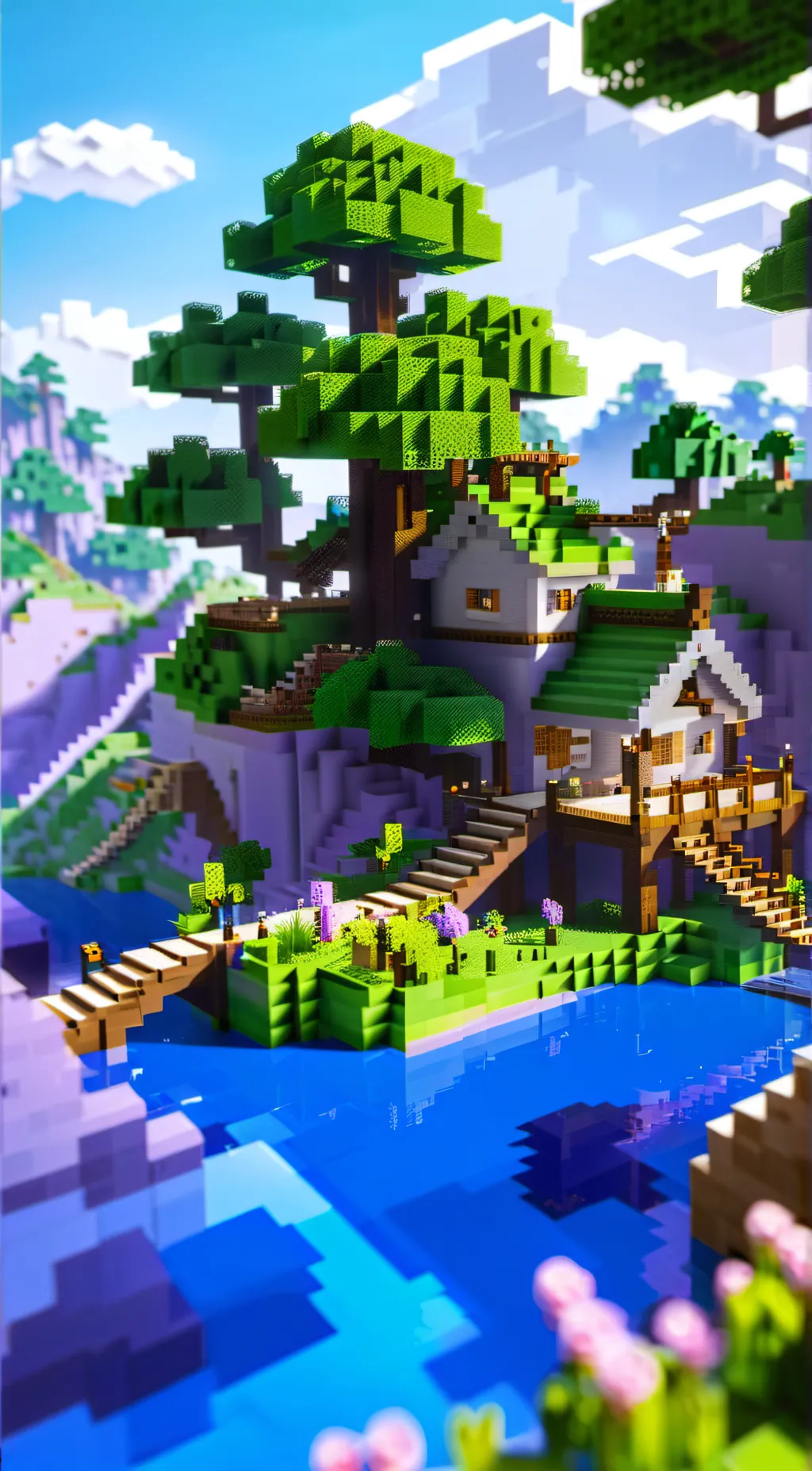 ai character: Minecraft background