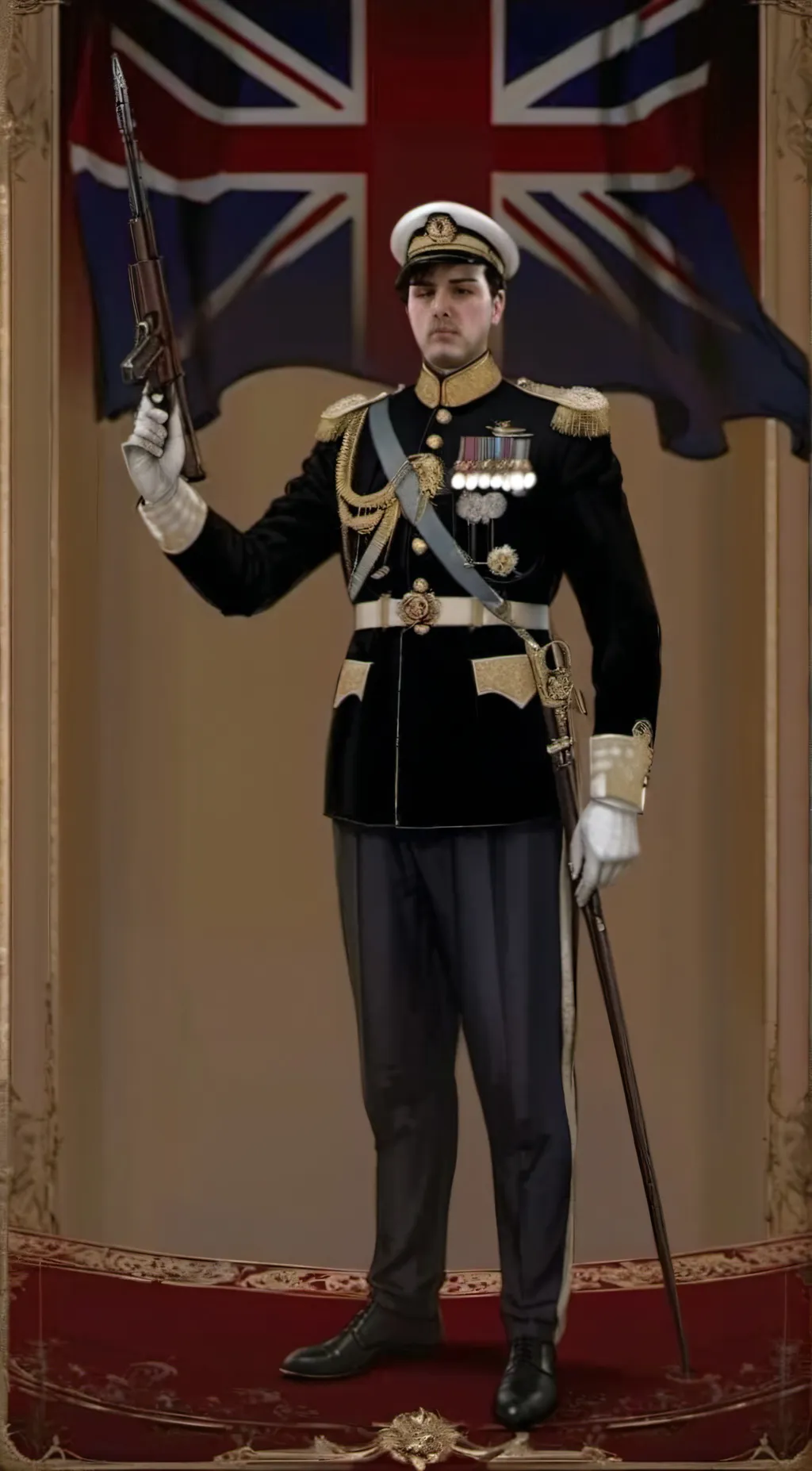 ai character: General Gold background