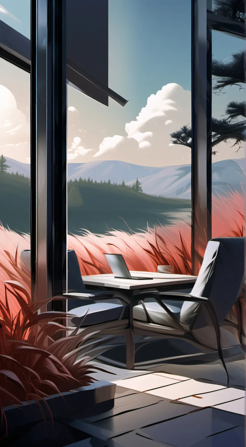 ai character: nice grass background