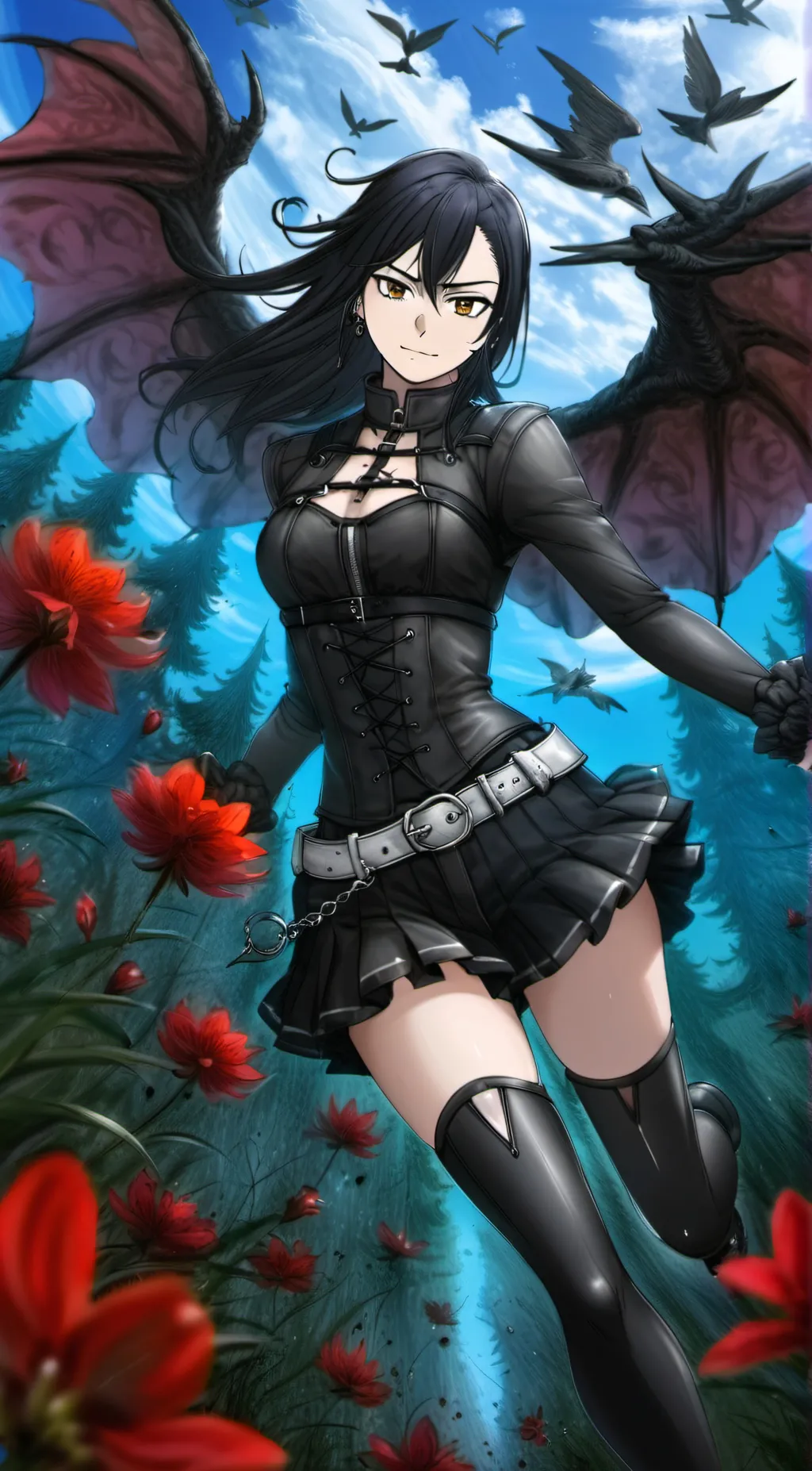 ai character: Nana shimura  background