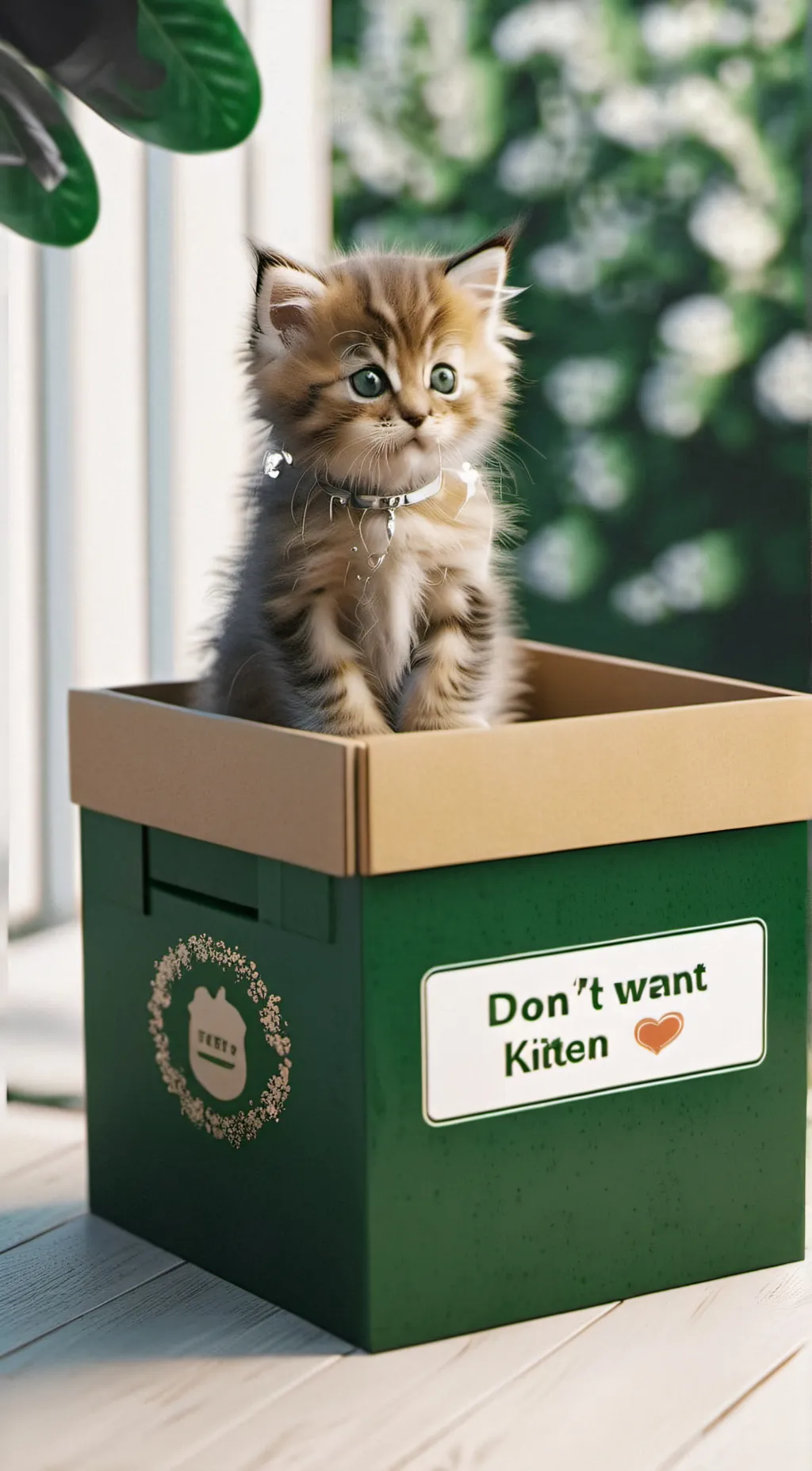ai character: abandoned kitten  background