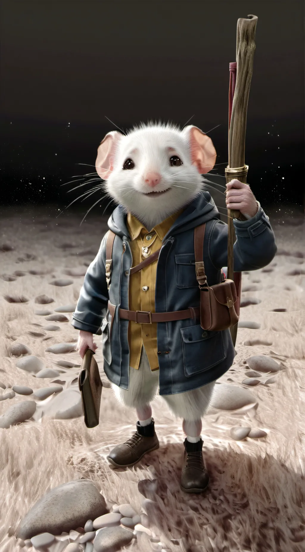 ai character: Stuart little  background