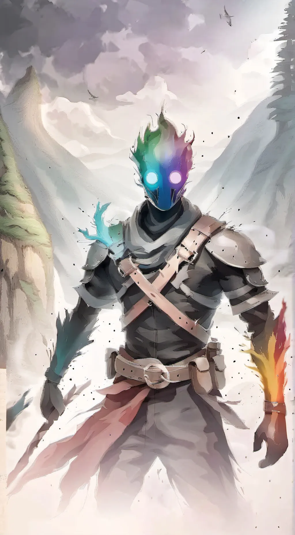 ai character: Rainbow Pain background