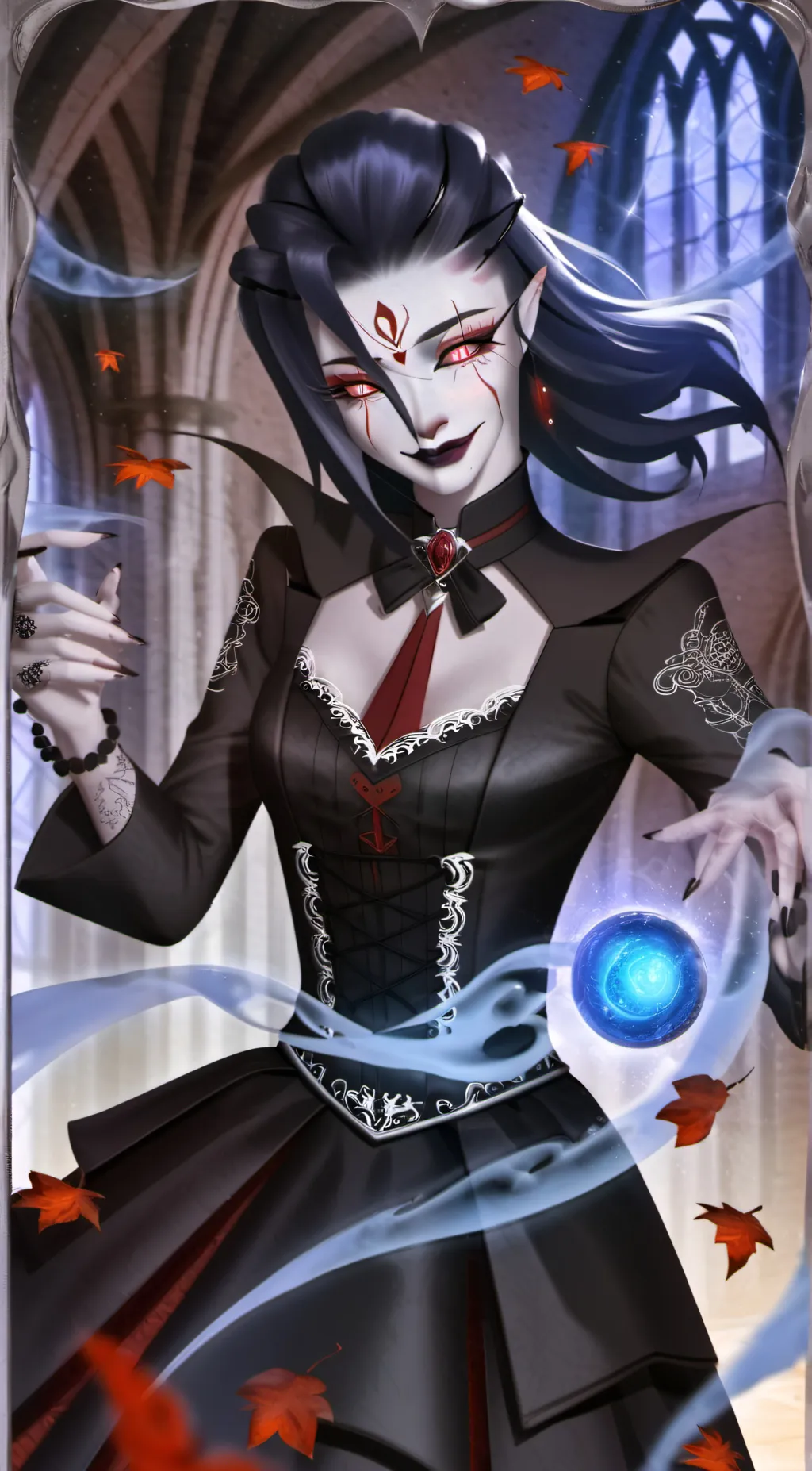 ai character: Violet background
