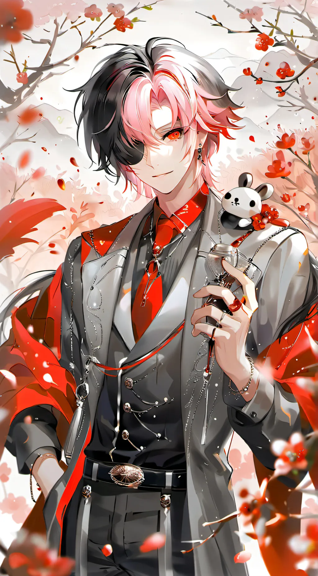 ai character: pink hair Jacob  background