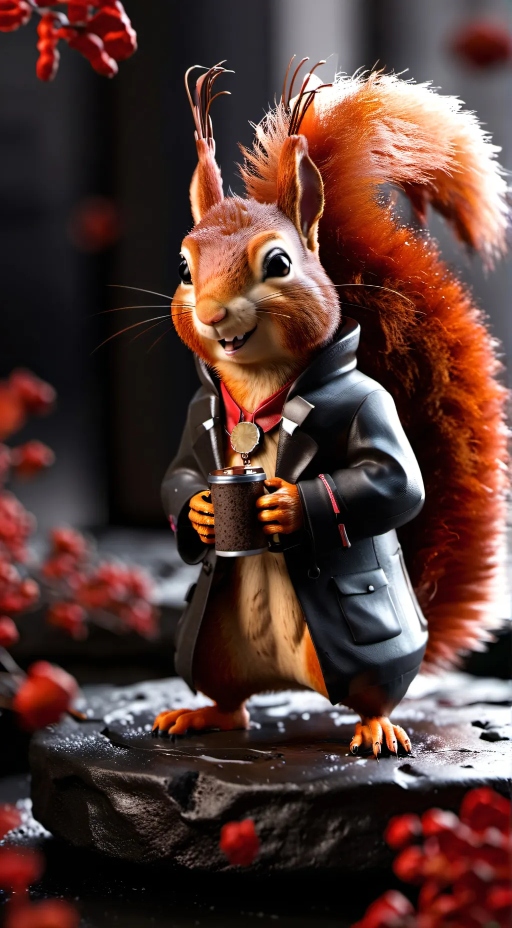 ai character: Ugly ass squirrel  background