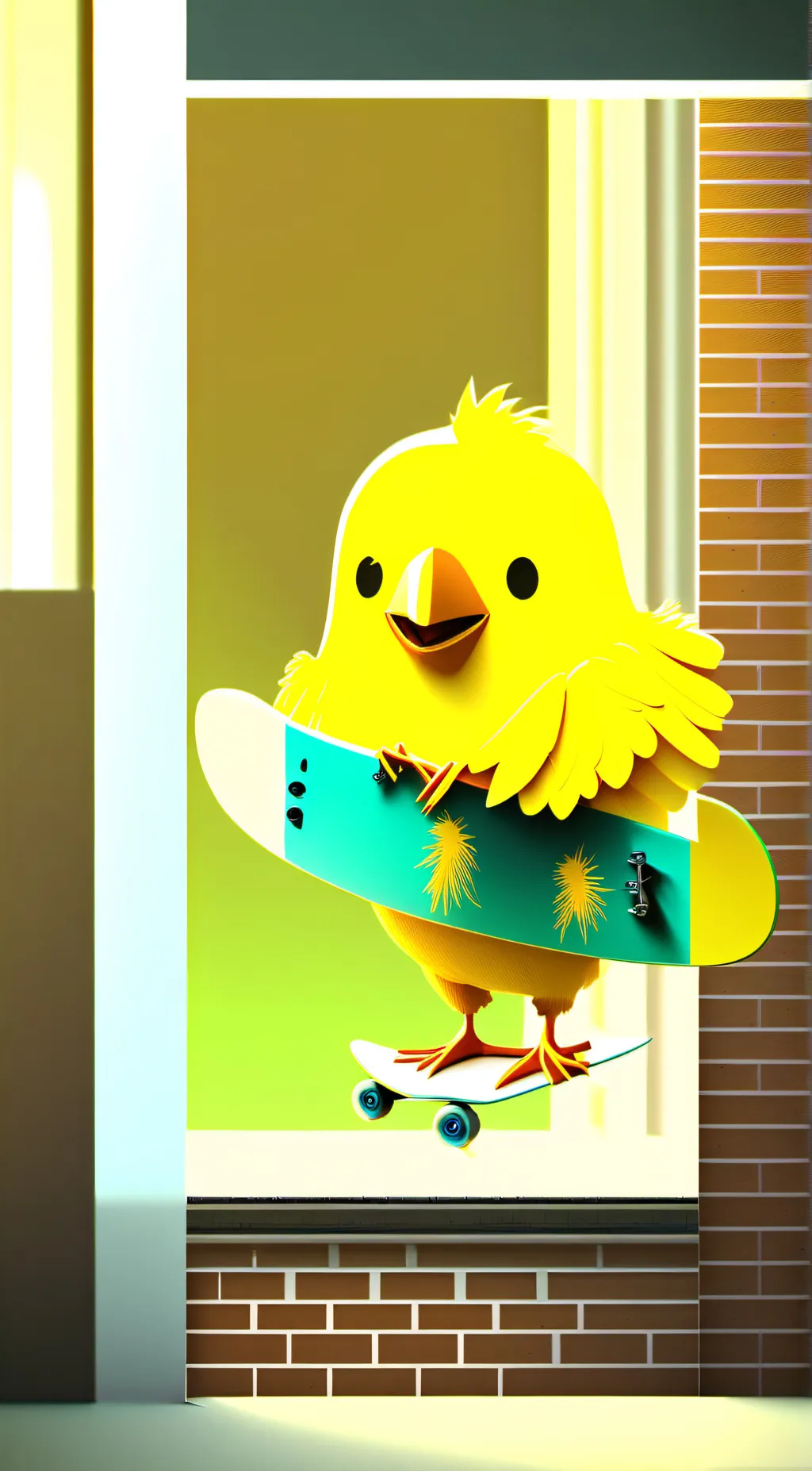 ai character: kickinchicken  background