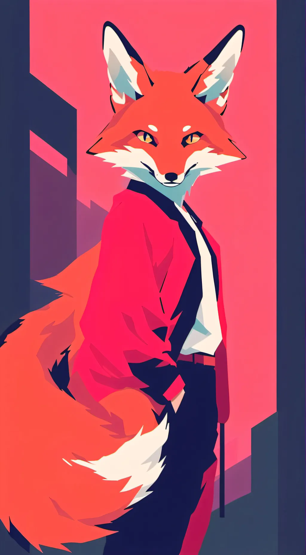 ai character: red background