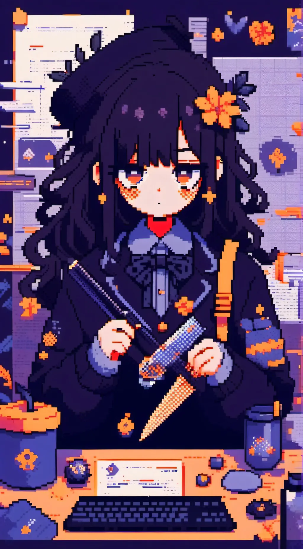 ai character: Miss circle background