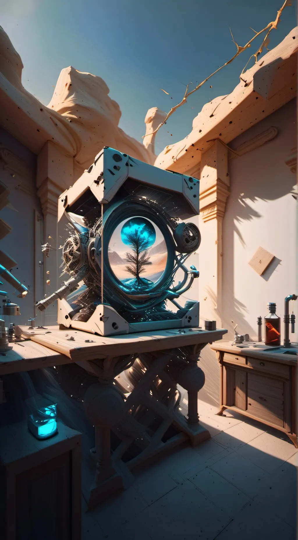 ai character: sentient cube background