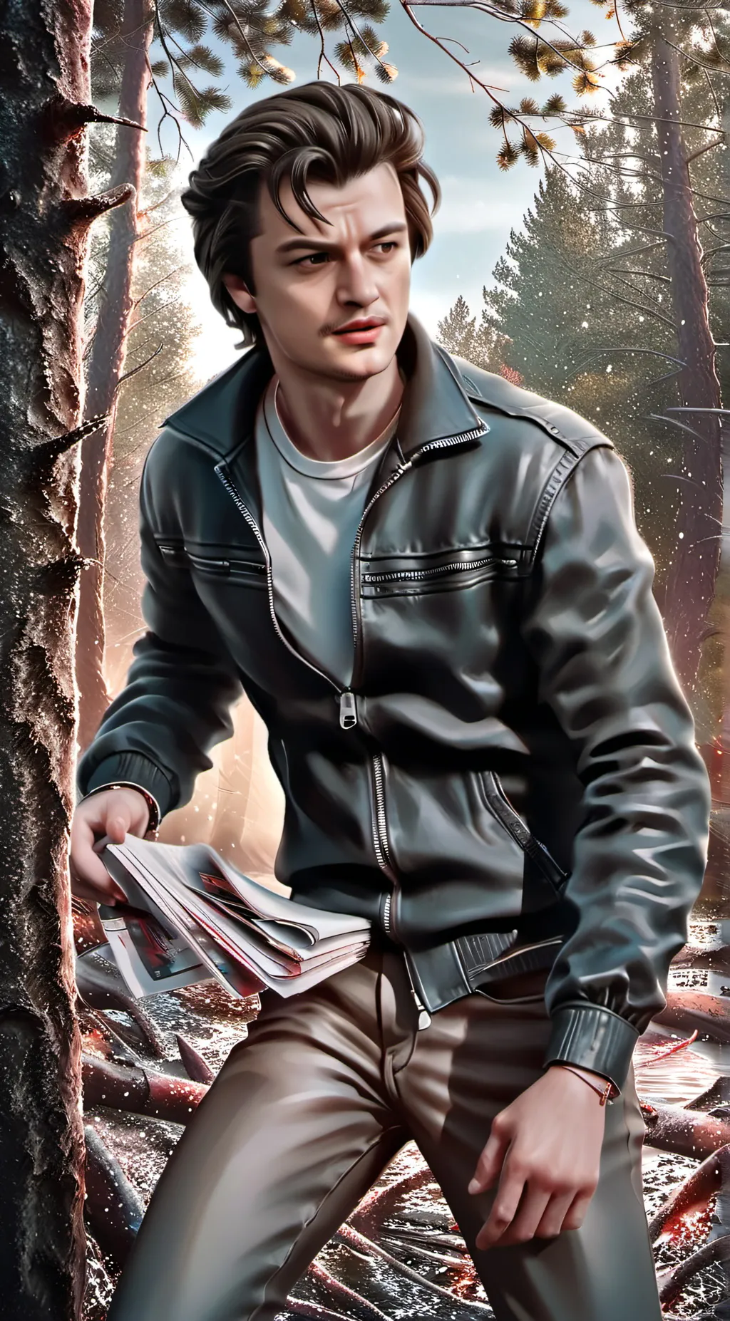 ai character: Steve Harrington  background