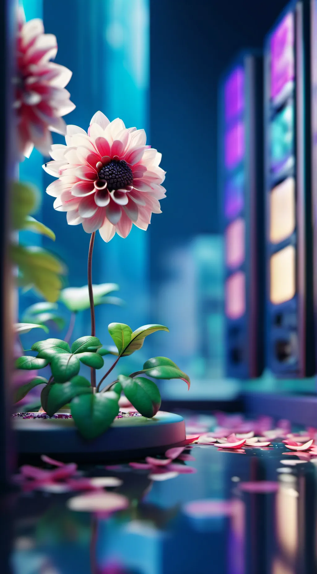 ai character: flowery  background