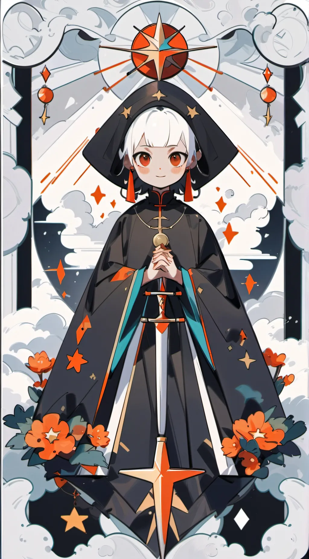 ai character: Gray background