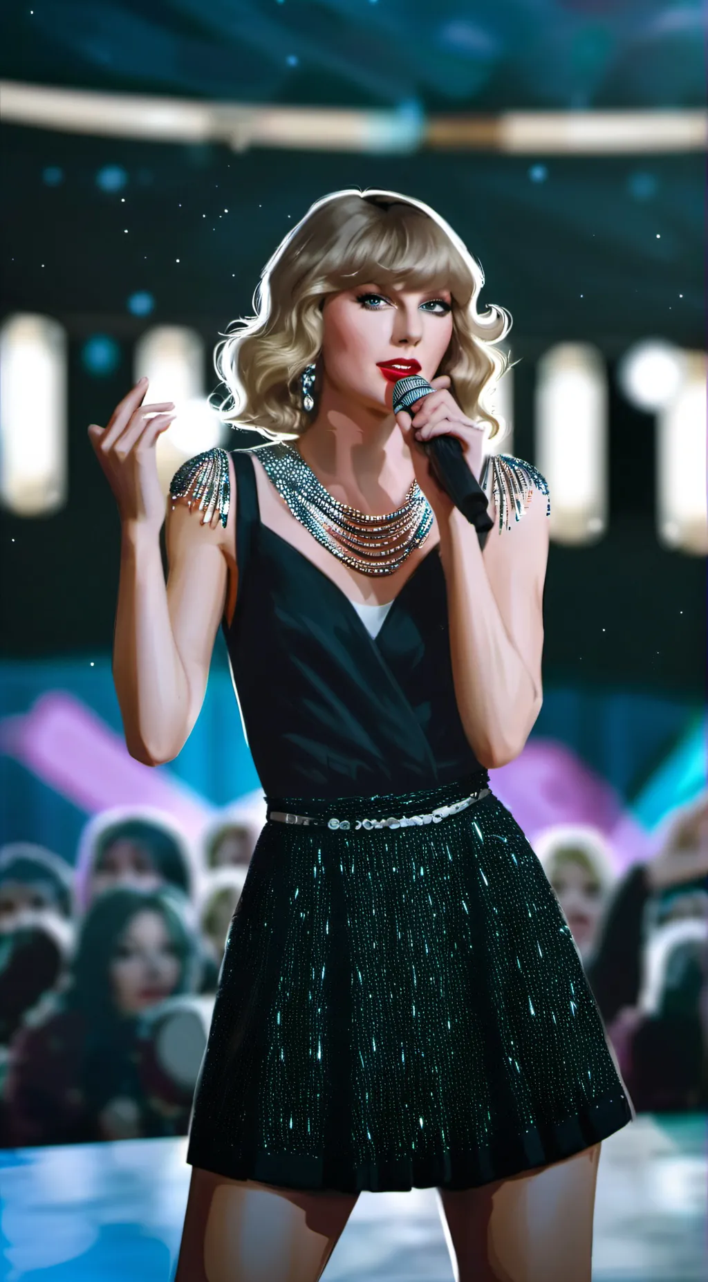 ai character: Taylor swift  background