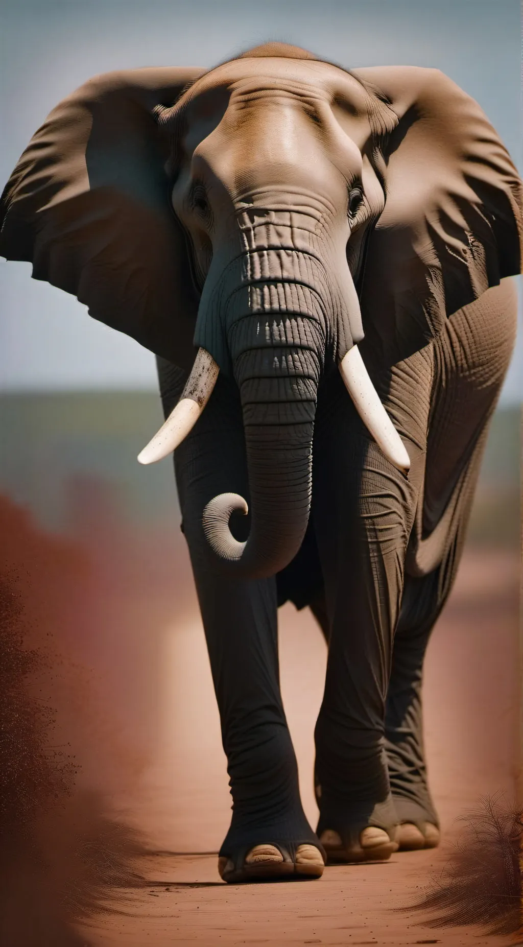 ai character: :O GIANT ELEPHANT background