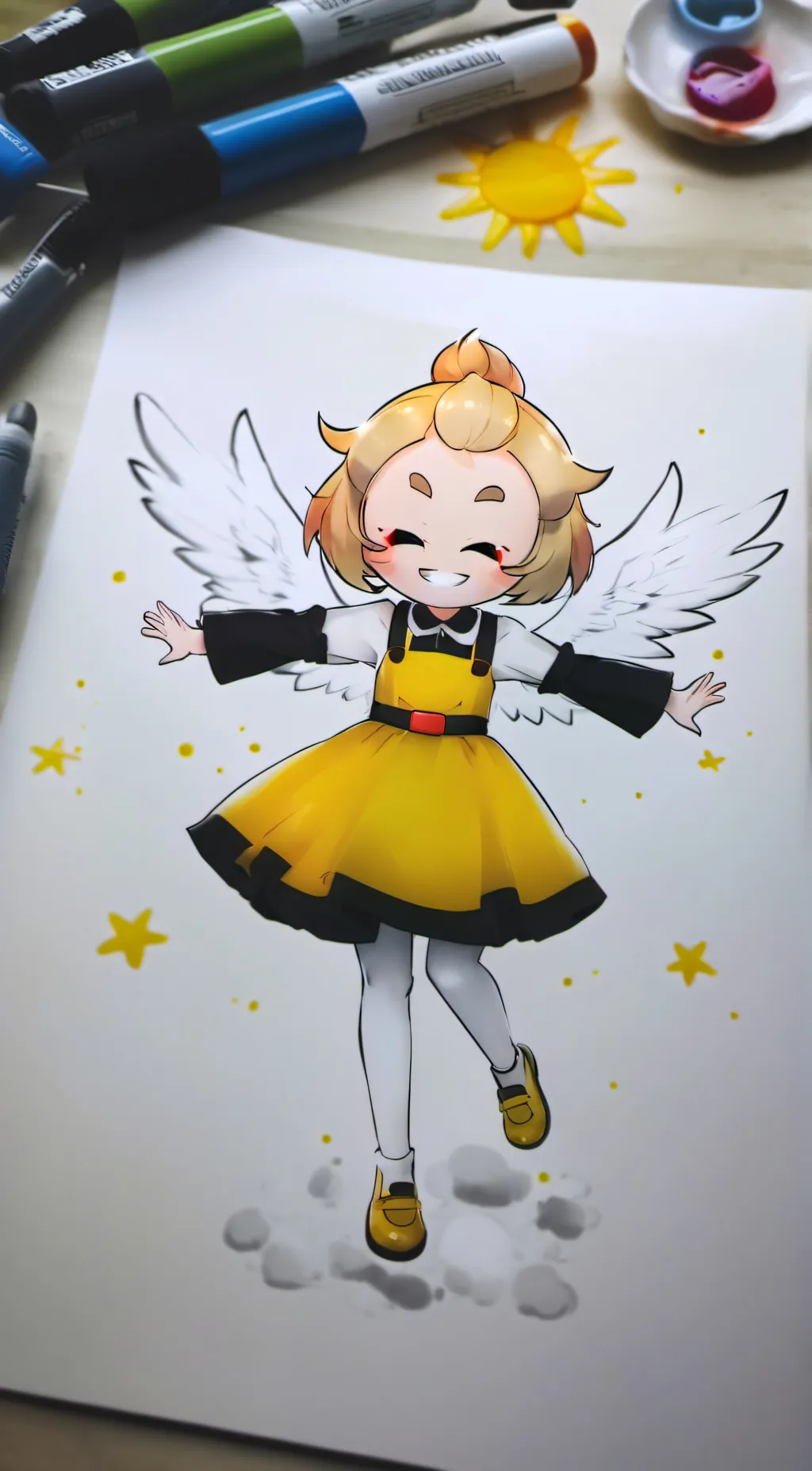 ai character: sun background