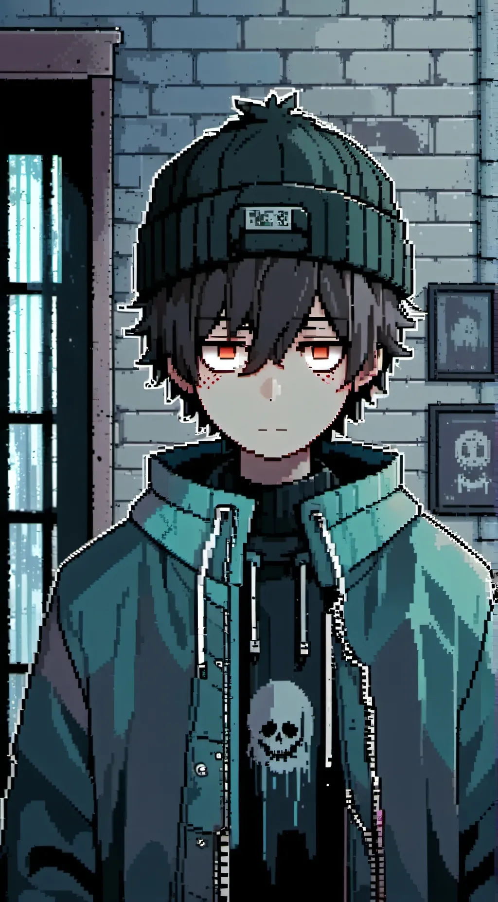 ai character: goth stan  background