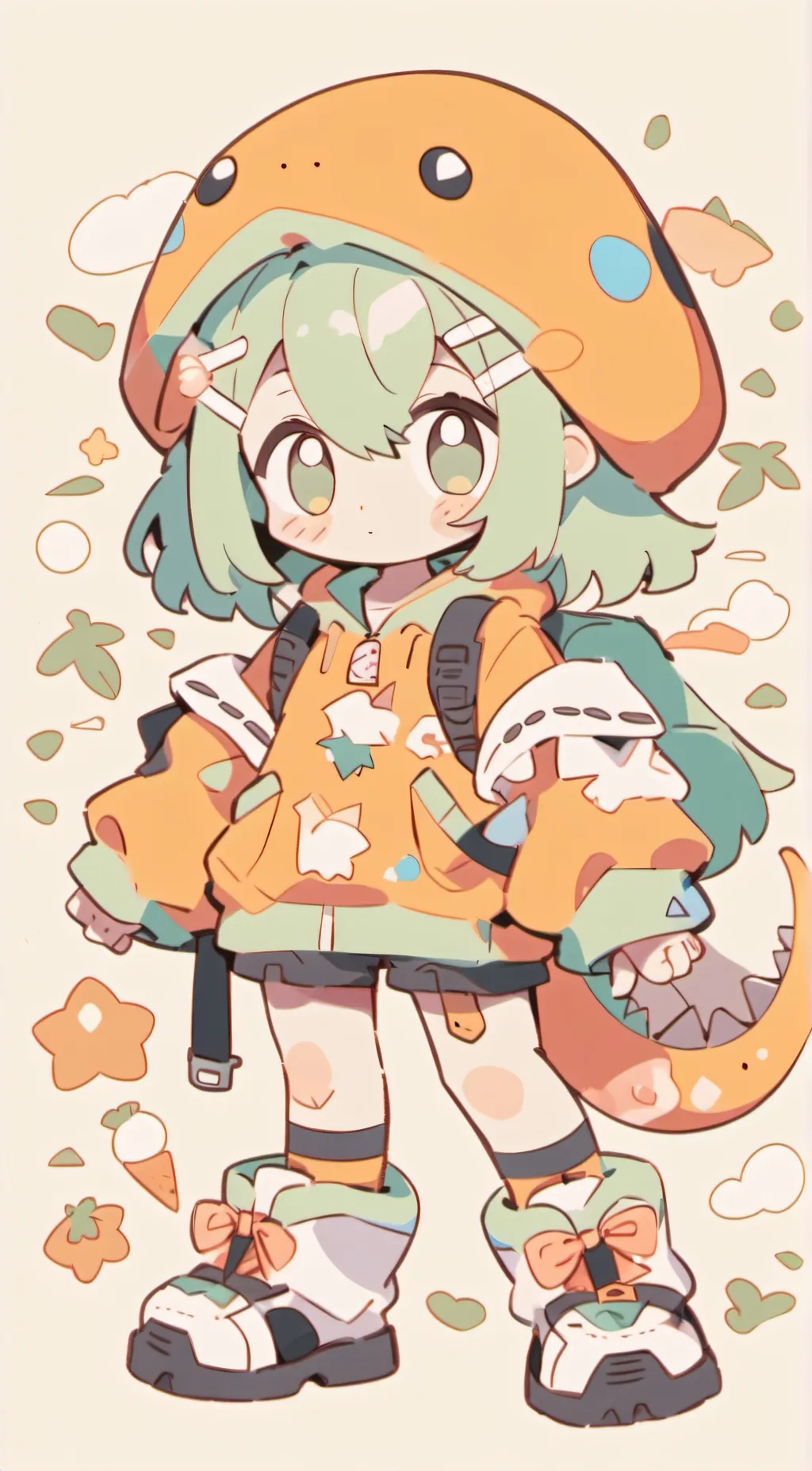 ai character: orange  background