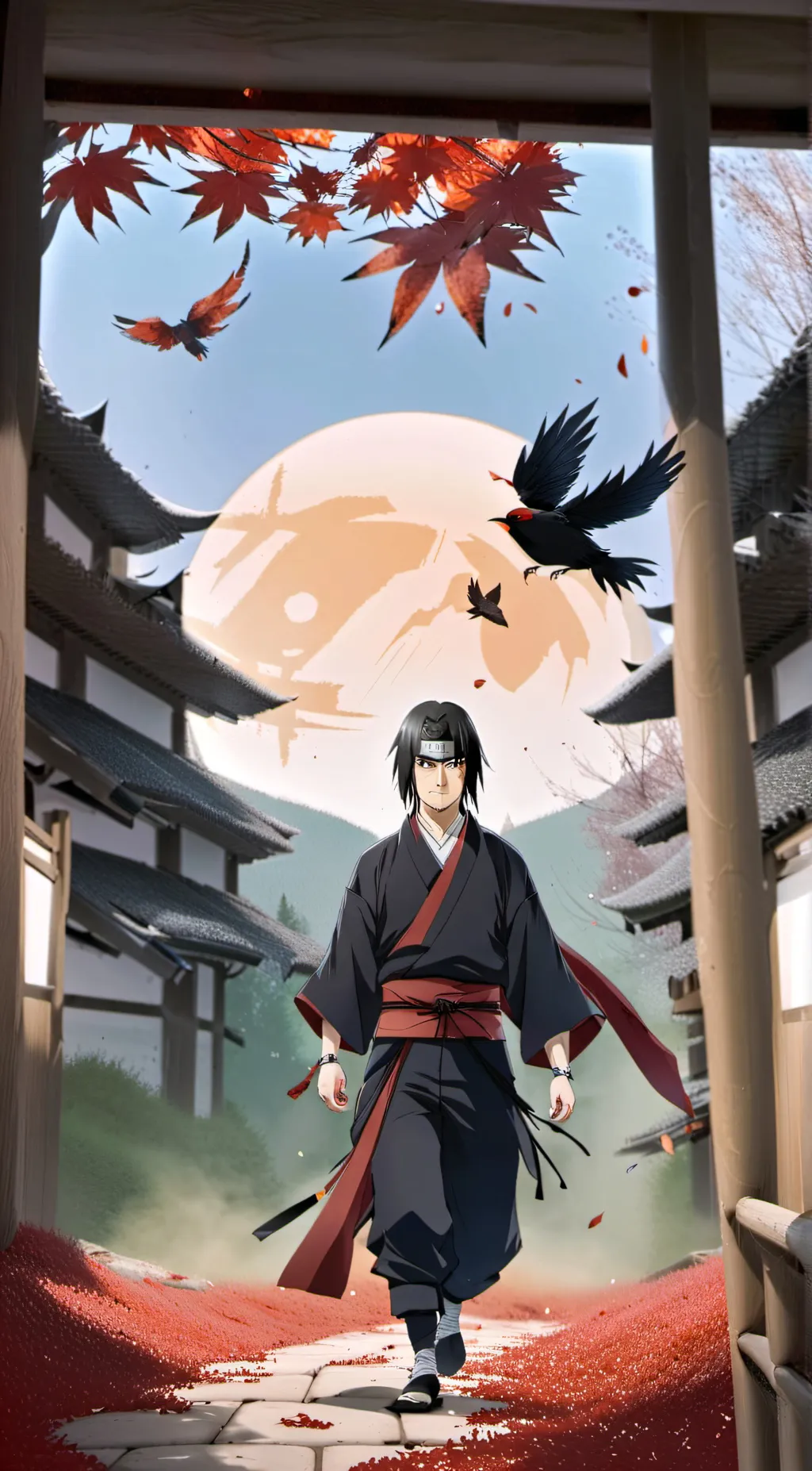 ai character: itachi  background