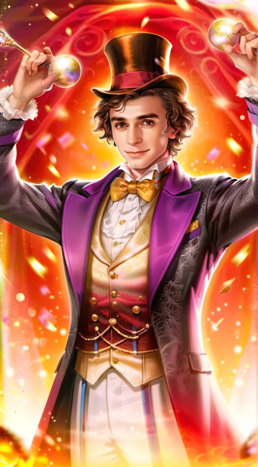 ai character: Willy wonka background
