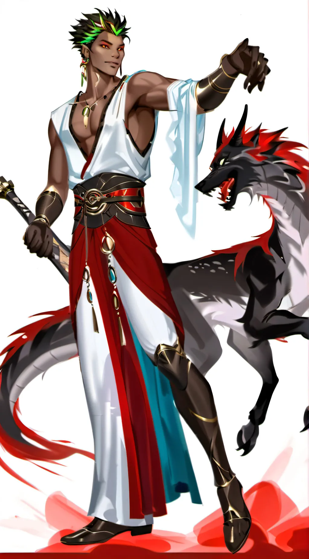 ai character: King of dragons  background