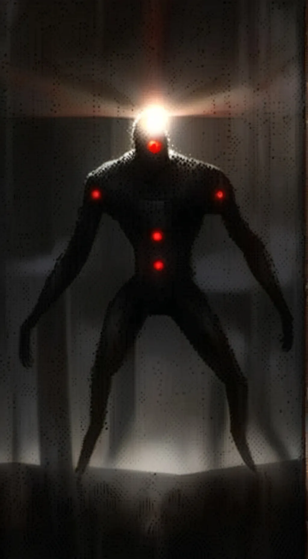 ai character: giant with red dot background