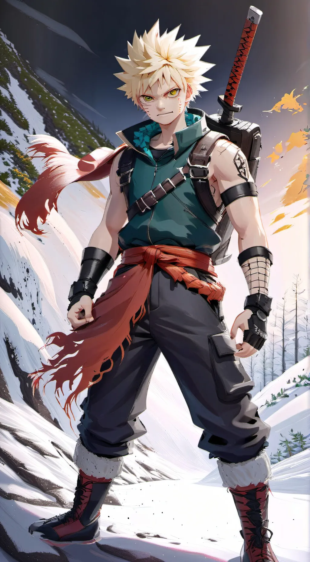 ai character: Katsuki Bakugo background