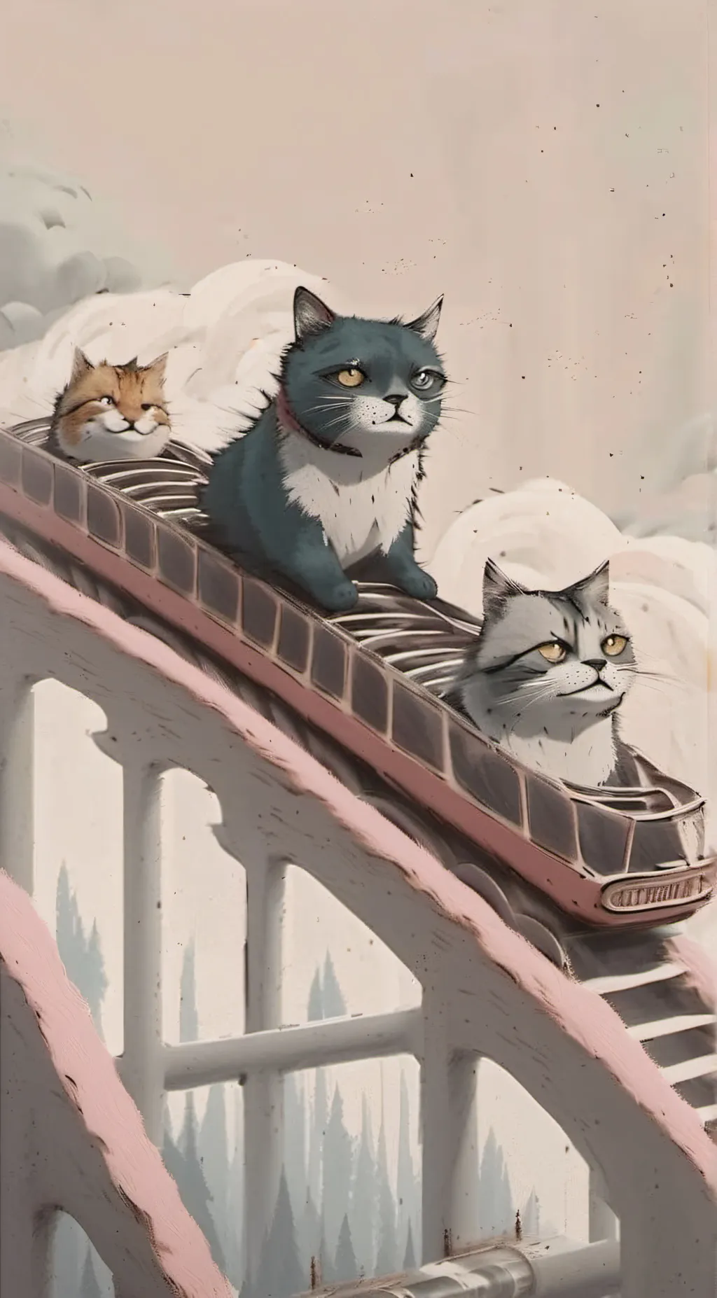 ai character: Cat riding background