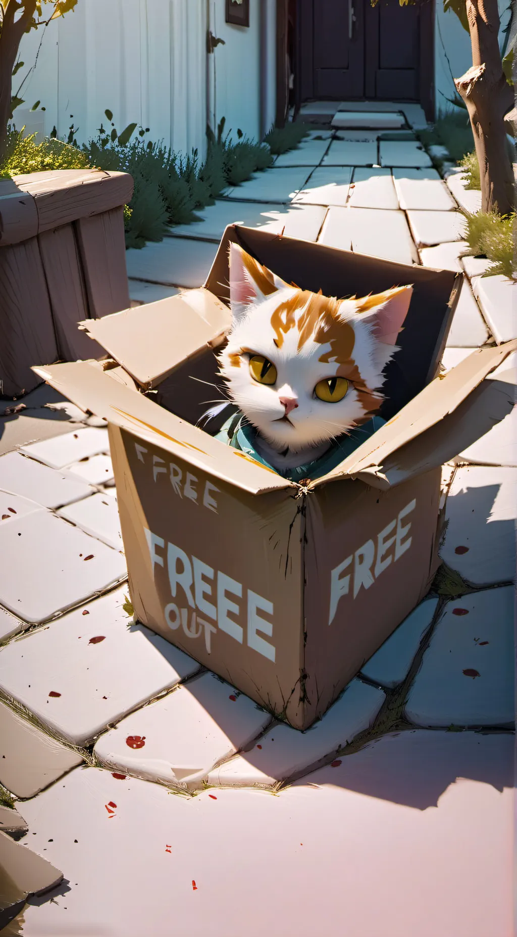 ai character: Cat  background