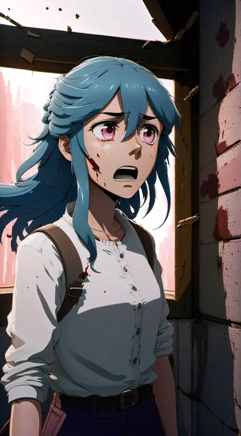 ai character: Sky wounded fnf background