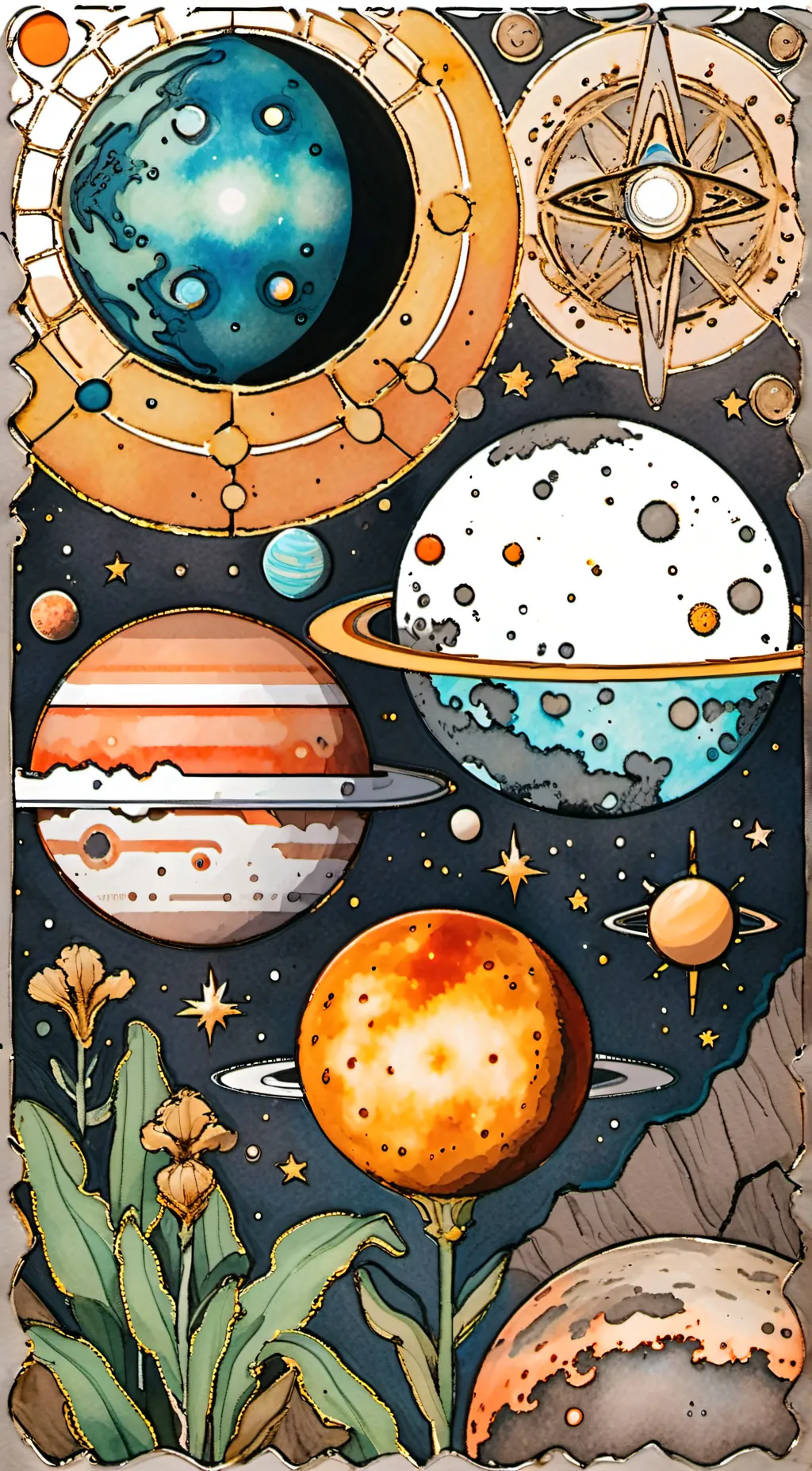 ai character: The solar system background