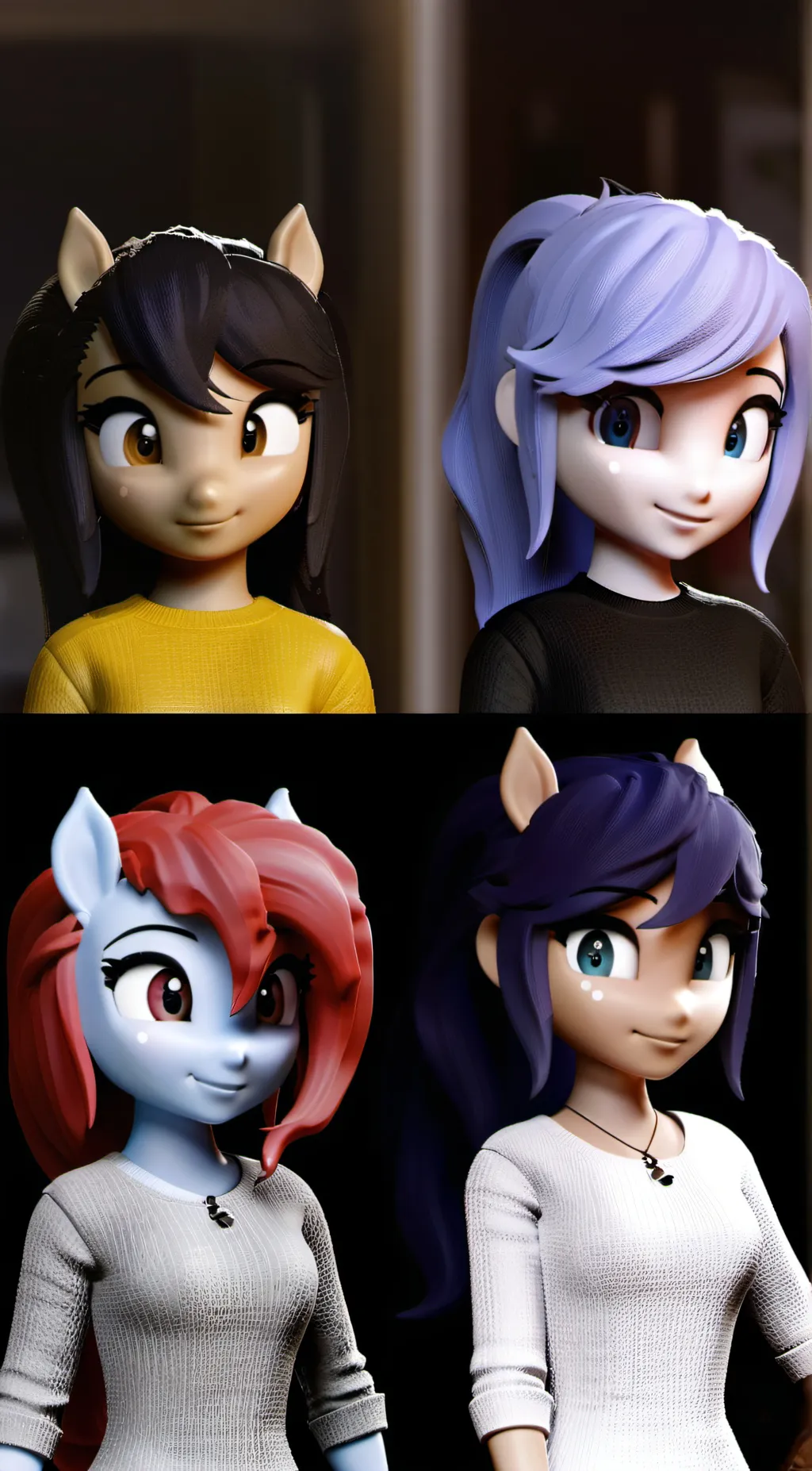 ai character: 4 teenage x kid  background