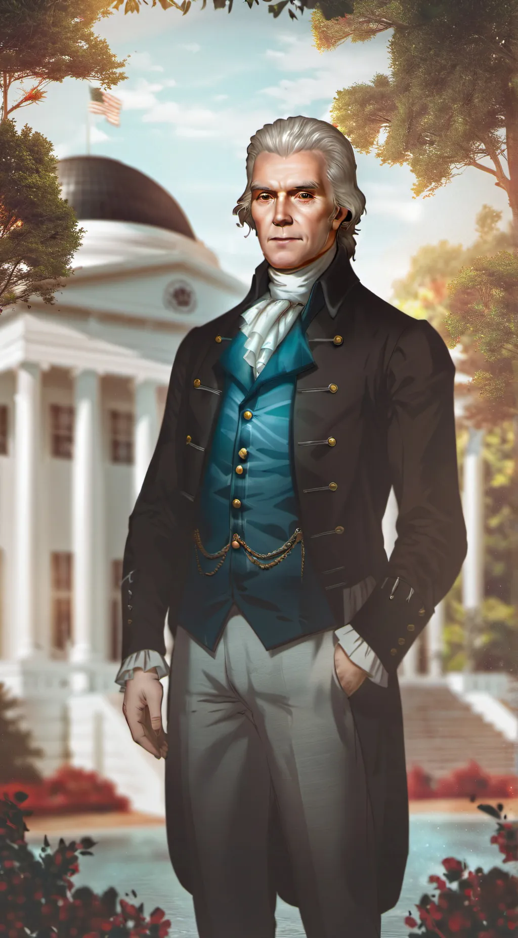 ai character: Thomas Jefferson  background