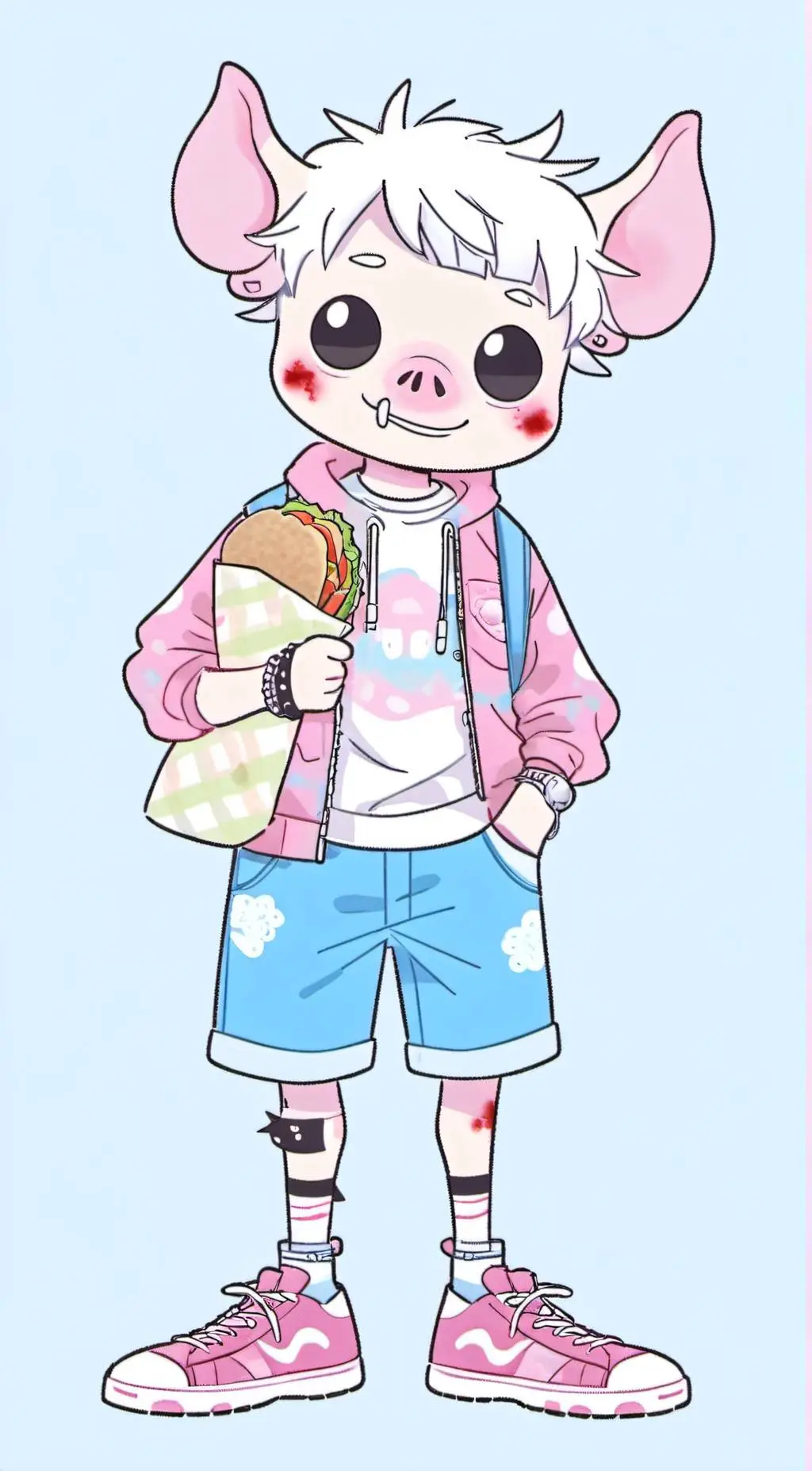 ai character: HoagieHoggy background