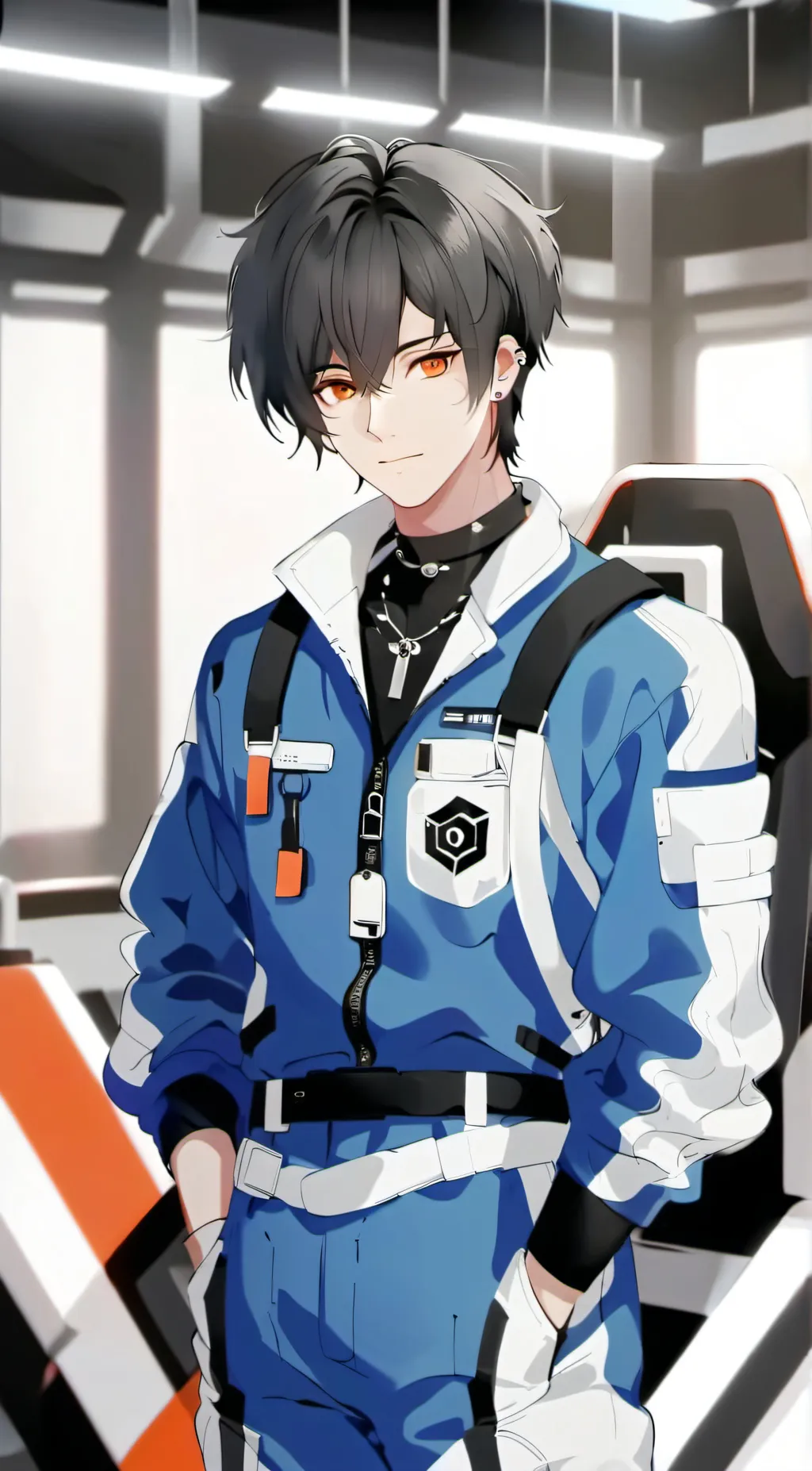 ai character: Blue background