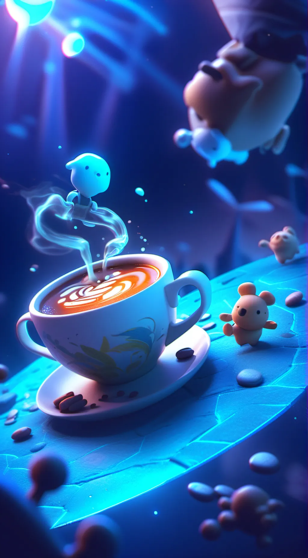 ai character: coffee background