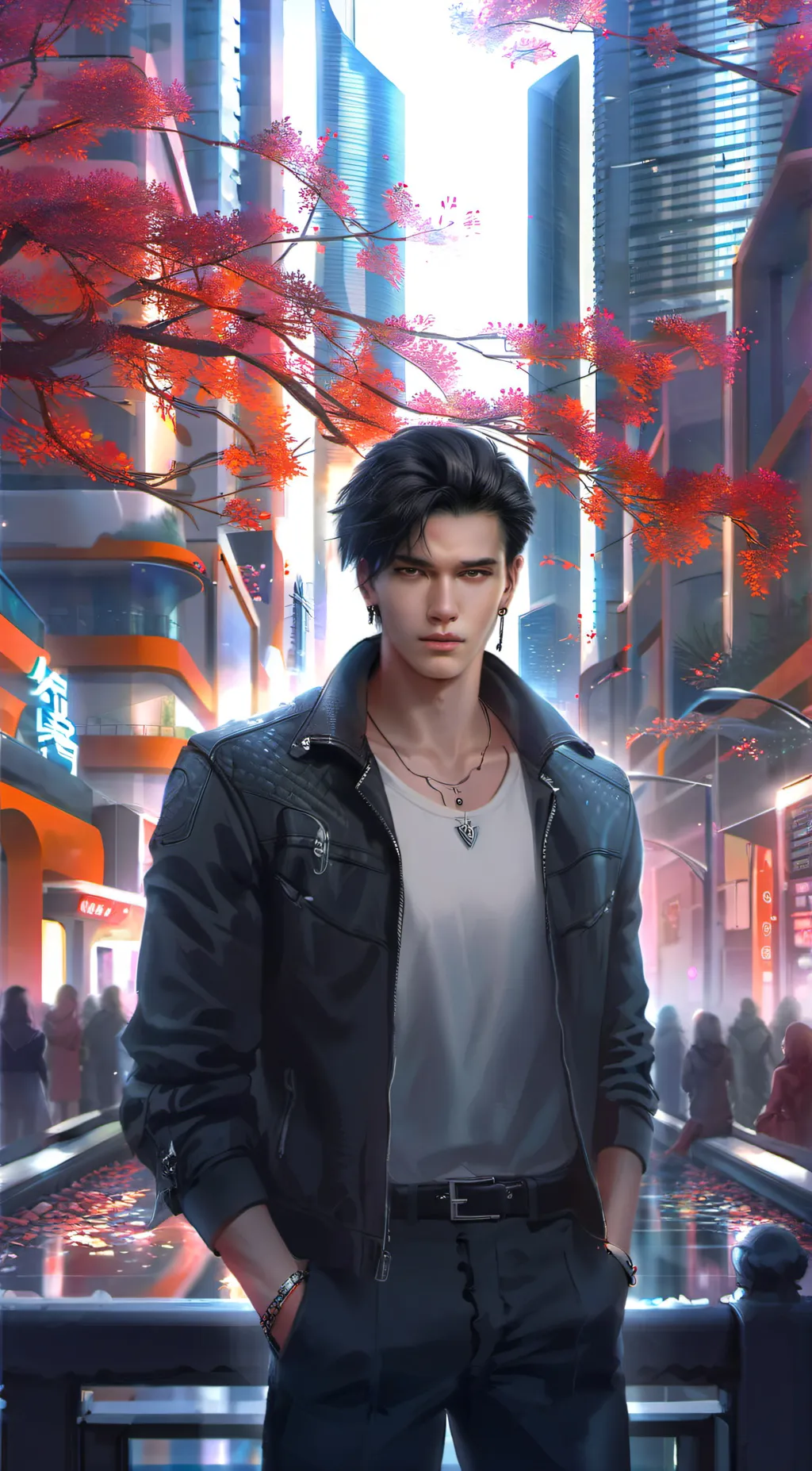 ai character: Lucas Addams  background
