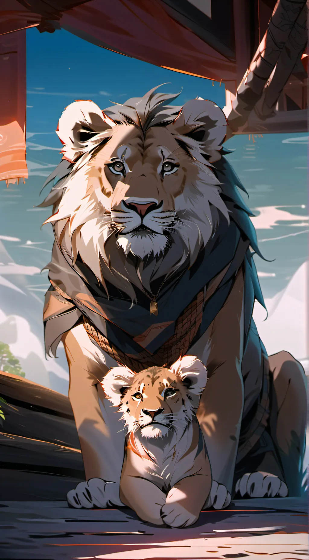 ai character: simba  background