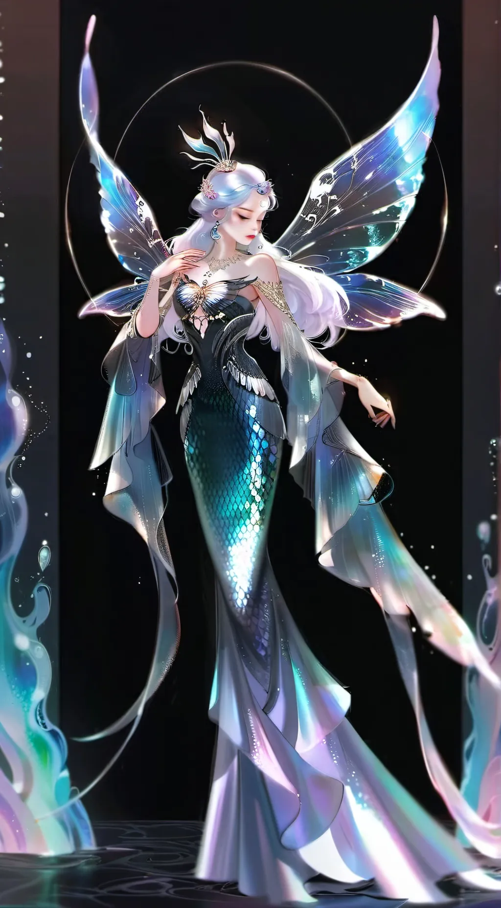 ai character: mermaid background