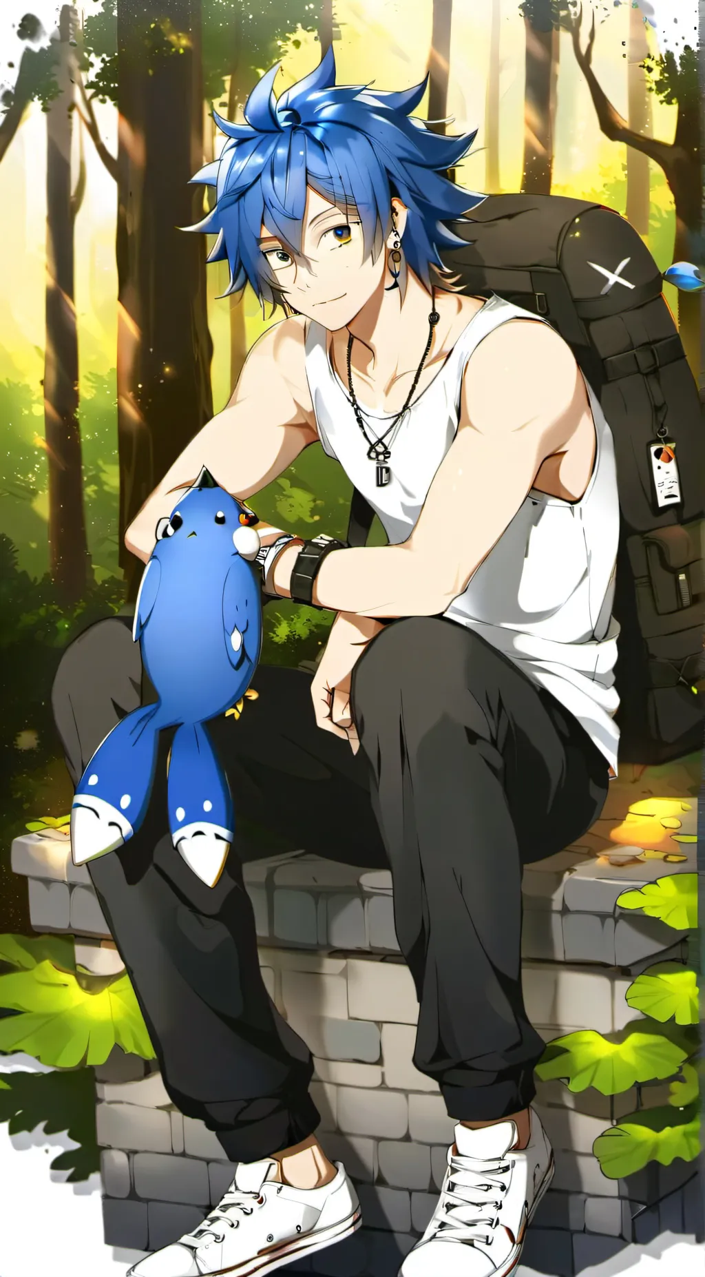 ai character: Sonic (But grown) background