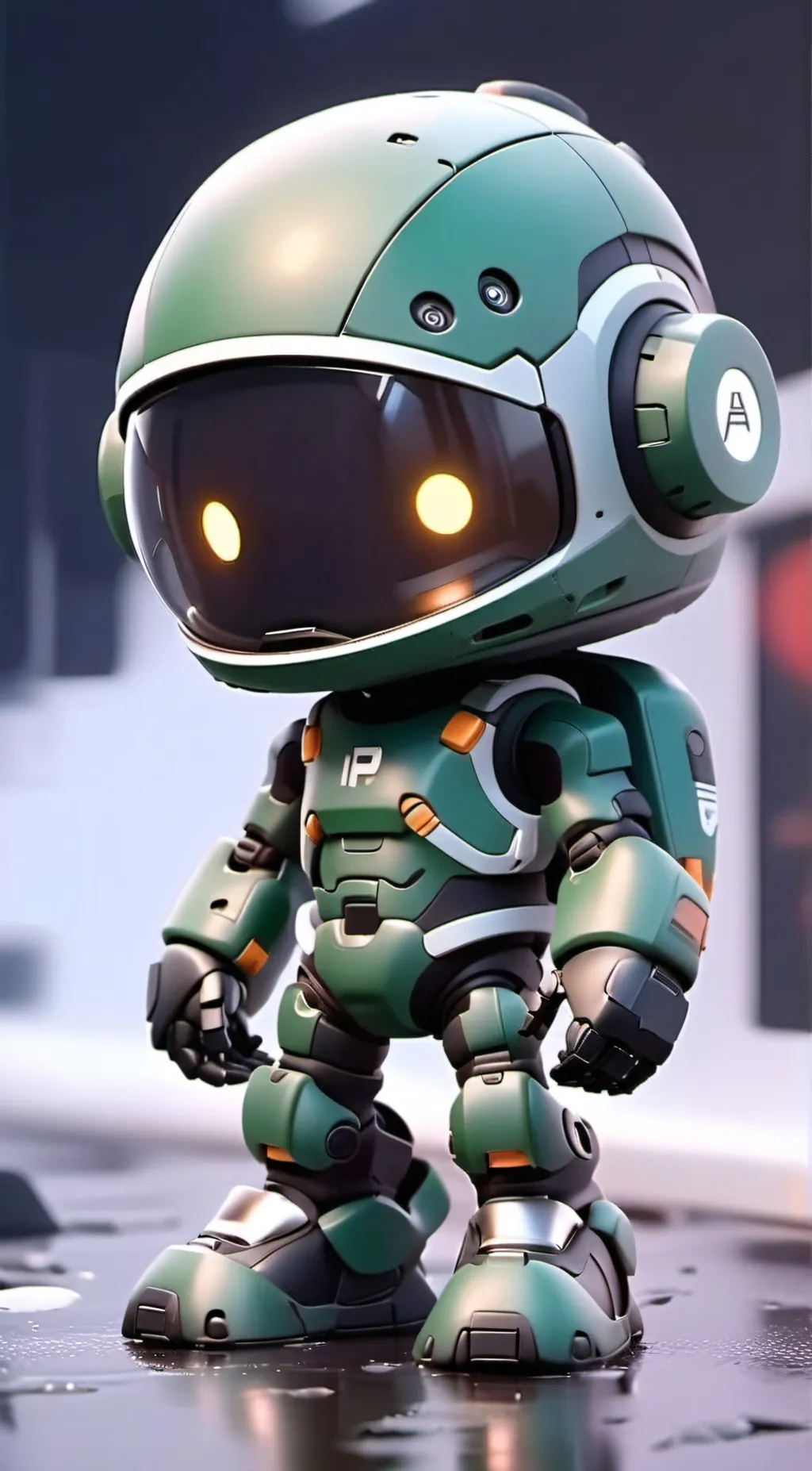 ai character: green  background