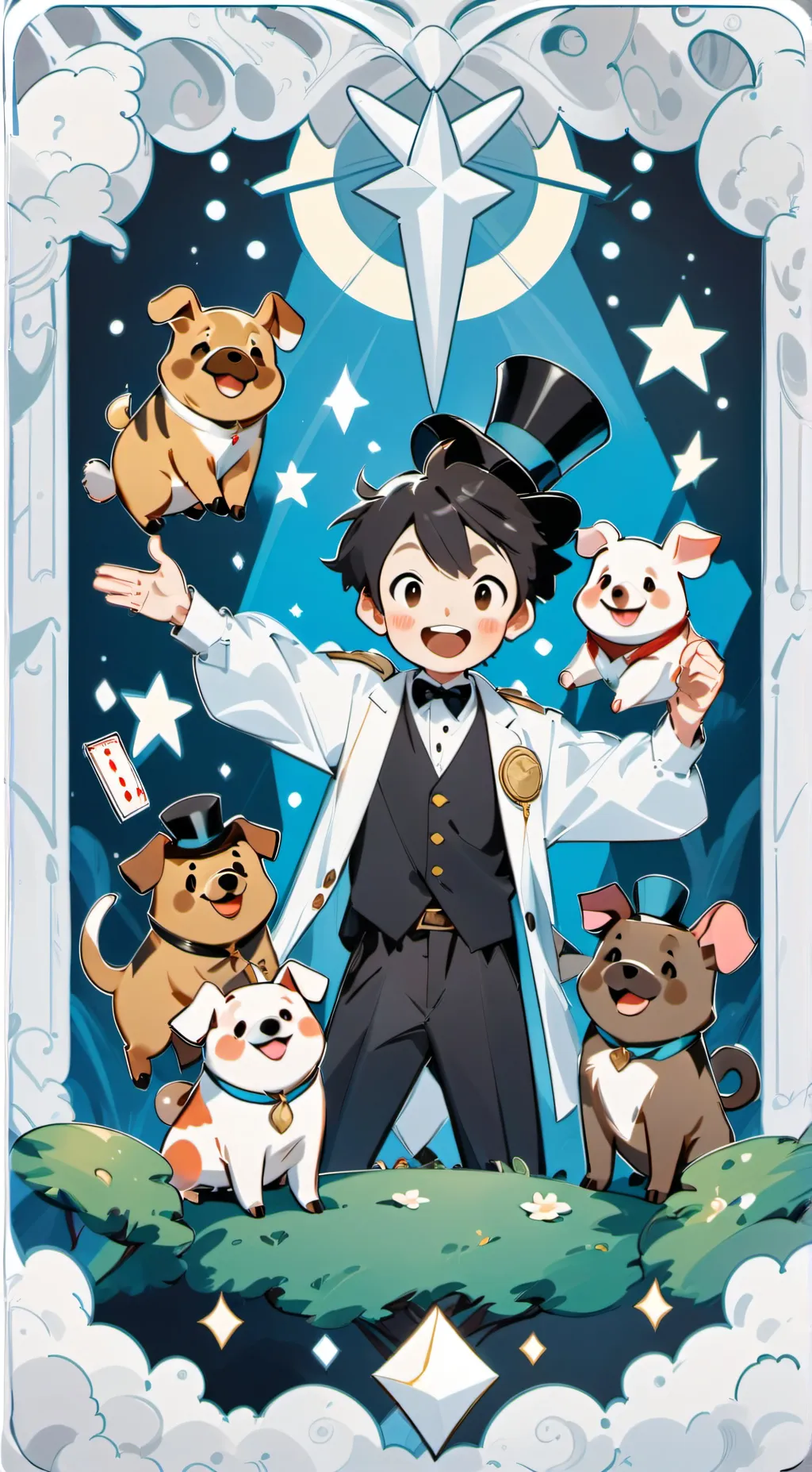 ai character: smiling critters  background
