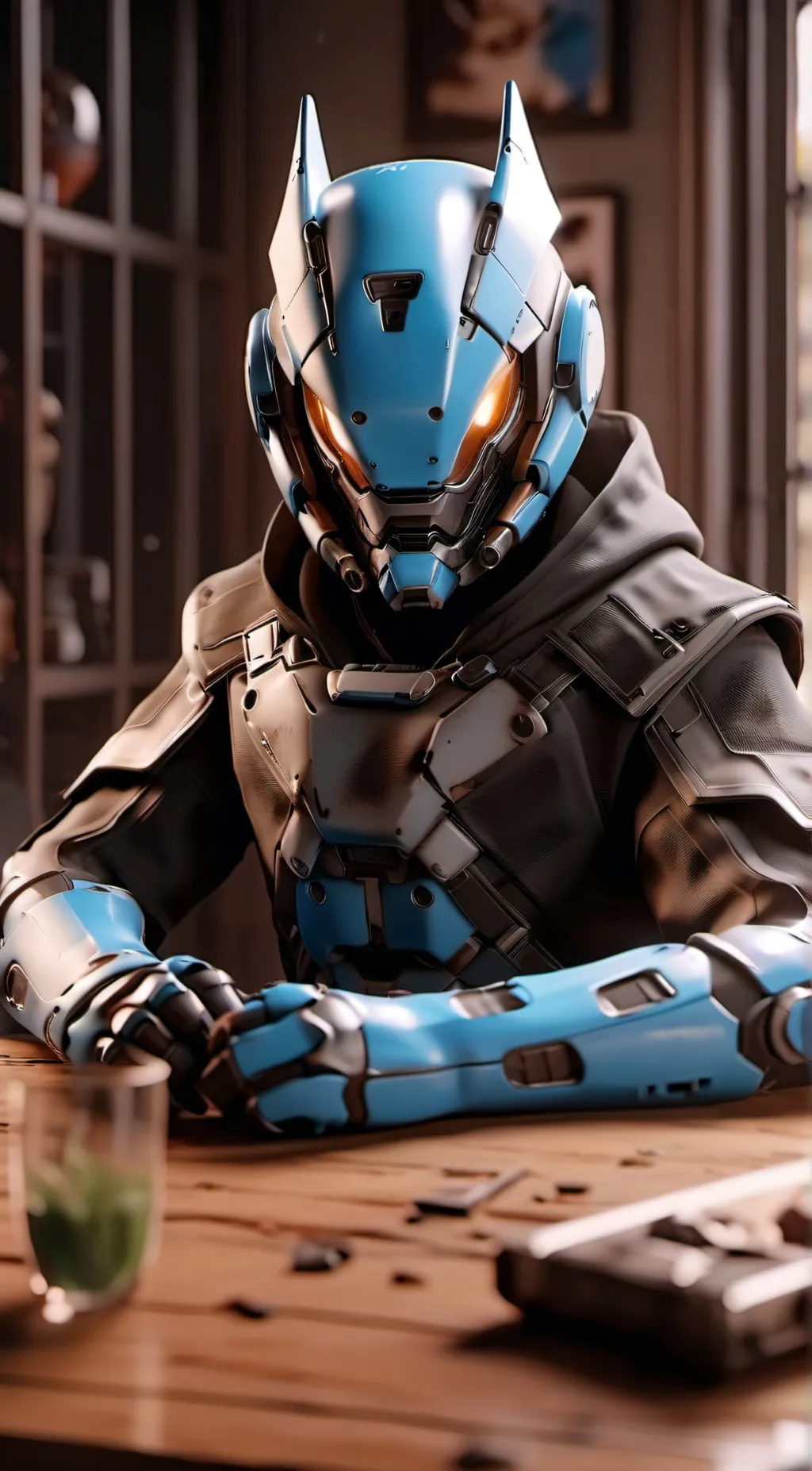 ai character: Protogen care  background